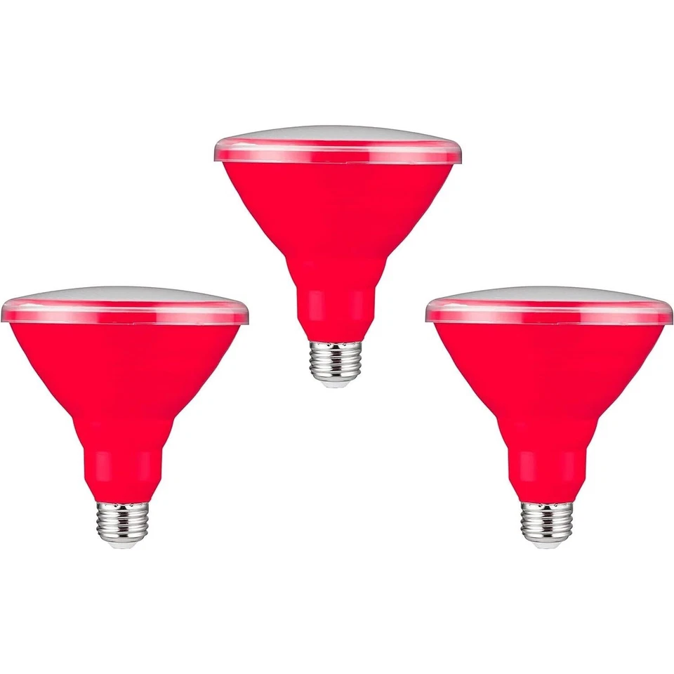 3Pack LED PAR38 Red Flood Light Bulb, 15W (75W), E26 - Image 1 of 1