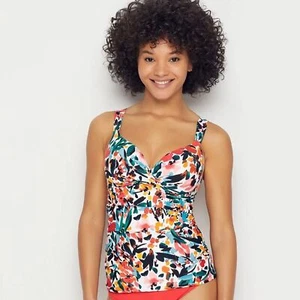 Anne Cole BH-Größe Bügel Twist vorne über der Schulter Tankini Oberteil Neu mit Etikett - Bild 1 von 8