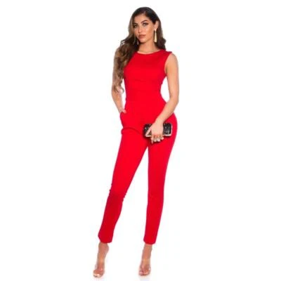 Eleganter ärmelloser Damen-Overall Jumpsuit Rot #OV586 - Bild 1 von 4