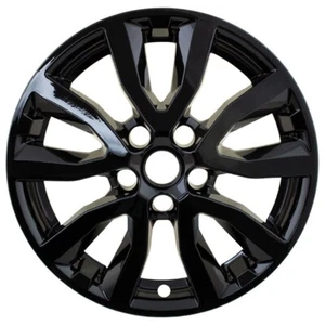 GLOSS BLACK WHEEL SKIN SET 17 in FOR 2017-2020 NISSAN ROGUE - Picture 1 of 8