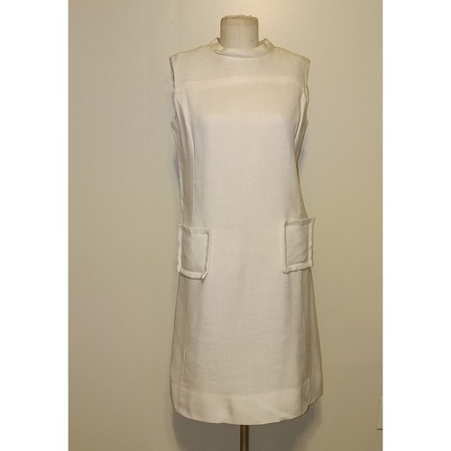 Abito tubino manica corta Off White vintage anni 60 look lino M