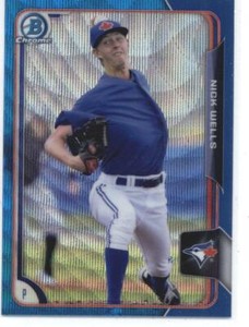 2015 Bowman Chrome Prospects Blue Wave Refractors #BCP166 Nick Wells Blue Jays N
