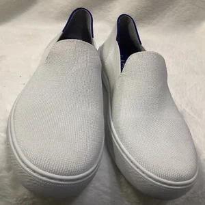 Rothy's The Slip On Bright White Knit Fabric Sneakers Women’s US 9 EU 40 - Picture 1 of 13