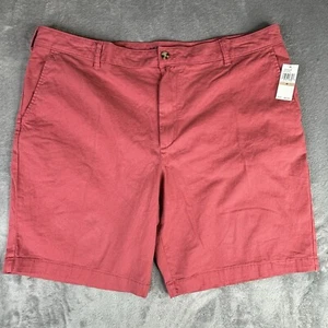 Izod Chino Shorts Herren 42 rot Salzwasser Waschung klassisch 9,5" vorne flach neu $ 62 - Bild 1 von 14