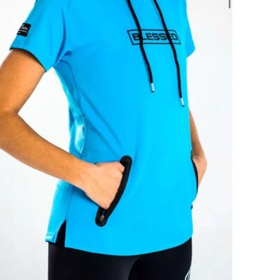 Sudadera deportiva Active Faith con capucha para mujer S azul bolsillos con cremallera bendecida nueva con etiquetas Foto 1 de 4