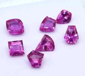 Pink Sapphire Natural 50 Ct Certified 4-6 Pcs Loose Gemstone Fancy Cut Lot - Picture 1 of 15