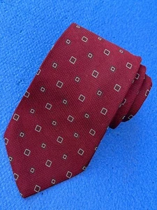 Authentic J. PRESS Large And Small Plaids Design On Red 100% Silk Necktie Tie - Picture 1 of 11