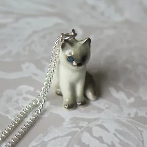 Ragdoll Chat Chaton Porcelaine Pendentif Collier - Animal Bijoux Fête des Mères - Picture 1 of 3