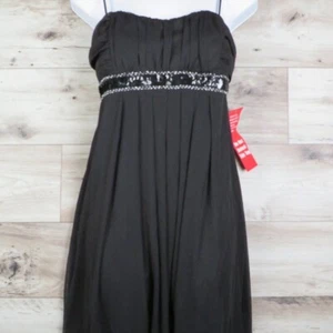 Sweet Storm* Damen Träger gepolsterter BH transparent/gefüttert Midikleid Gr.~ Large (schwarz) - Bild 1 von 13