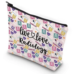 G2TUP Radiologic Technologists Gift X-Ray Tech Cosmetic Makeup Bag Live Love ... - Foto 1 di 7