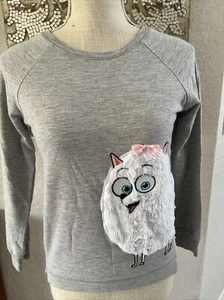 Pet Illumination Girls Gray Sweatshirt With Furry Cat Design Size Xl 14/16 - Picture 1 of 5
