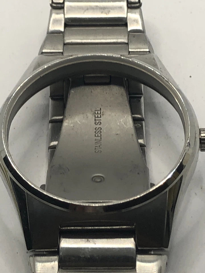 Piezas de reloj reliquia caja de 42 mm sin cristal correa de 20 mm con cierre tono plata GY322 Foto 1 de 4