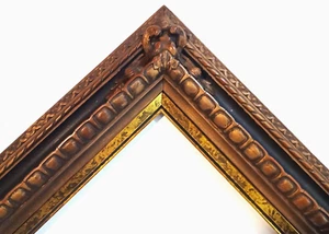 VINTAGE 23 1/2 X 28 1/2 PICTURE FRAME ORNATELY CARVED REVERSE 3 1/2" WIDE - Picture 1 of 11