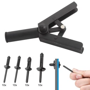 41Pcs Plastic Rivet Gun Quick-loading Rivet Tool Plastic Rivet Puller Riveting - Picture 1 of 9