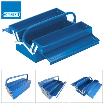 DRAPER 2 TRAY CANTILEVER METAL TOOL BOX 410MM STORAGE TOOL CHEST GARAGE WORKSHOP - Image 1 of 4