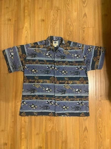 KAHALA Hawaiian Islands Fish Beach Print Shirt Button Up Blue  Mens XL - Picture 1 of 9