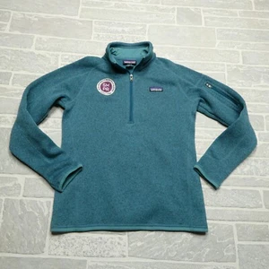 Patagonia Fleece Sweater Jacket Womens Small Green 1/2 Zip Carleton College - Picture 1 of 11