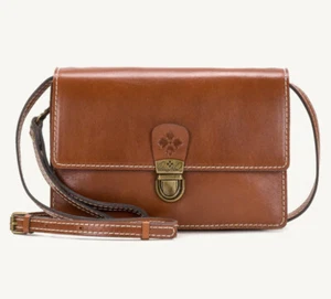 Patricia Nash Lanza Brown Full Grain Leather Crossbody Organizer P14101 NWT - Picture 1 of 4