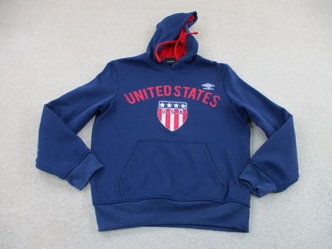 Umbro Sweater Adult Small Blue Red USA Soccer Futbol Hoodie Sweatshirt Men Cover