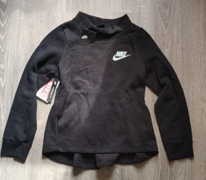 NWT Nike Mock Neck Long Sleeve Pullover Activewear Sweater Black Girls Size M - Picture 1 of 10