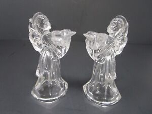 Pair of Marquis by Waterford Germany Crystal Glass Angel Taper Candle Holders