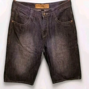 South Pole Premium Men's 36 Y2K Denim Jean Shorts Big Stitch Button Flip Pocket - Picture 1 of 7