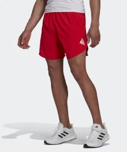 Pantalón Corto Adidas Run Gym Sport 5" Para Hombre Correr Fitness Deporte Rojo Reino Unido XL - Imagen 1 de 5