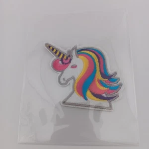 Iron-On Embroidered Applique Patch - Fantasy / Magical / Rainbow Unicorn - 2.5" - Picture 1 of 2
