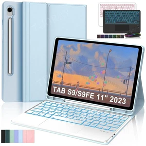 Schutzhülle mit Beleuchtete Touchpad Tastatur Maus für Samsung Galaxy Tab S9 FE - Bild 1 von 74