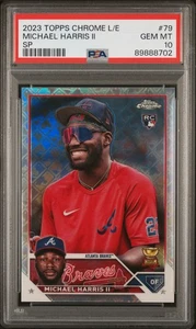 2023 Topps Chrome Logofractor SP Variation RC #79 Michael Harris Ii PSA 10 - Picture 1 of 2