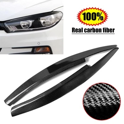 Borde de cejas de faros para Volkswagen VW Scirocco 2008-2017 fibra de carbono Foto 1 de 4