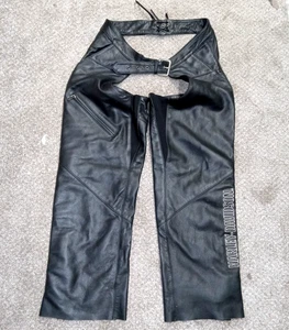 RN 103819 HARLEY DAVIDSON WOMENS LARGE RIDING LEATHER CHAPS ZIP LEG 98097-06VW - Bild 1 von 11