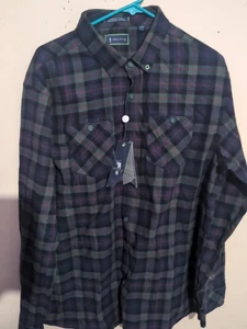 NWT William Murray Long Sleeve Shirt Mens Sz XL Green Tartan Plaid Flannel - Picture 1 of 17