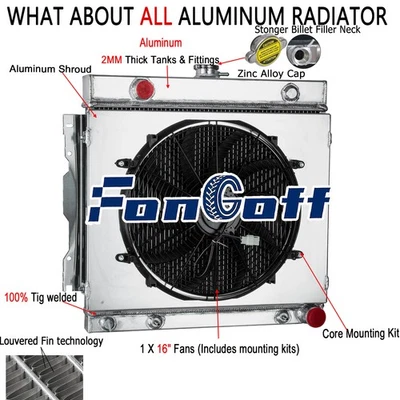 3 Row Radiator&Shroud Fan Fit 1975-1979 77 78 DODGE D/W 100 150 200 PICKUP TRUCK Foto 1 de 4