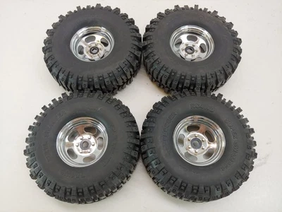 4x RC4WD 1.9" TSL Bogger Super Swamper Crawler Tires on Steelie Wheels - Image 1 of 4
