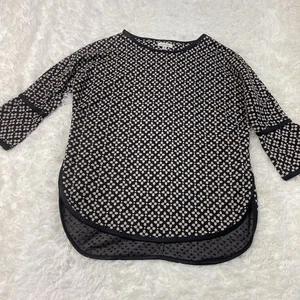 Top tejido manga 3/4 negro/bronceado Max Studio para mujer talla XS NUEVO CON ETIQUETAS - Imagen 1 de 6