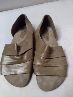 Chocolate Blu Womens Leather Sandals 38 9 Comfort Minimalist Open Toe Flats A27 - Image 1 of 4