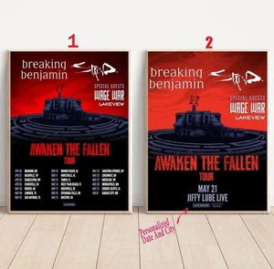 Póster de concierto personalizado Staind & Breaking Benjamin Awaken The Fallen Tour 2025 - Imagen 1 de 8