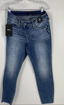 Pantalones de mezclilla ajustados de tiro medio Silver Jeans Co. para mujer azules Suki talla 30X26 Foto 1 de 4