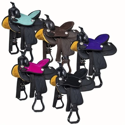 Childs Western Saddle - Synthetic & Leather - 10" or 11" - Pick 5 Colors - Image 1 of 4