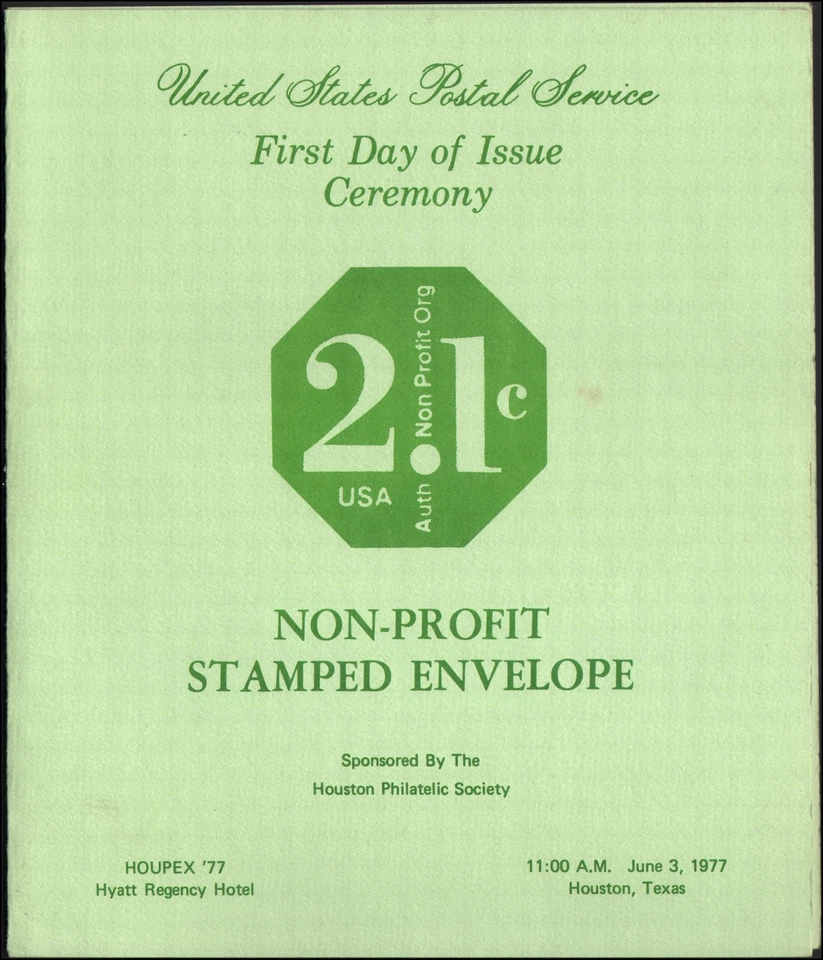 US #U578 Used FDC, first day ceremony program, 1977 - Image 1 of 1