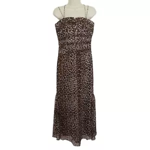 JS Collections Womens 8 Animal Leopard Cheetah Print Spaghetti Strap Shift Dress - Picture 1 of 11