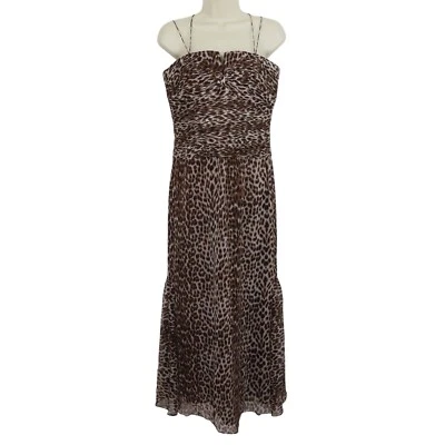 JS Collections Womens 8 Animal Leopard Cheetah Print Spaghetti Strap Shift Dress - Image 1 of 4
