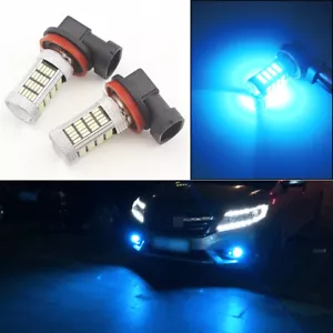 2pcs Ice Blue H11 H8 Car Truck Pickup Fog Lights Driving Lamp 92-SMD LED Bulbs - Picture 1 of 11