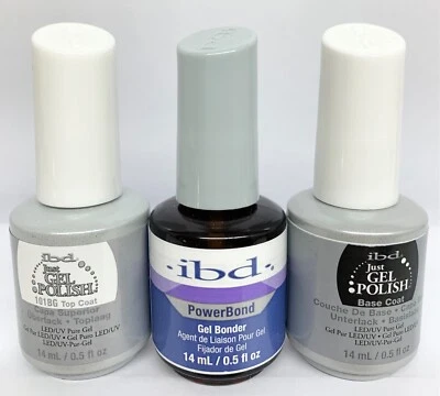 Esmalte en gel IBD Just - Kit de esmalte de uñas de 3 piezas - Power Bond, base y capa superior 0,5 oz/14 ml  Foto 1 de 3