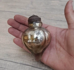 Vintage Silber Quecksilber Erdbeerform Glas Kugel Stil Christbaumschmuck - Bild 1 von 10