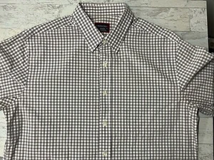 UNTUCKit Hemd Herren Größe M 100% Baumwolle Beige Kariert Langarm Knopf - Bild 1 von 6