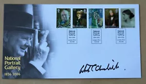 NATIONAL PORTRAIT GALLERY 2006 BUCKINGHAM FDC SIGNED BY WINSTON S CHURCHILL - Picture 1 of 3