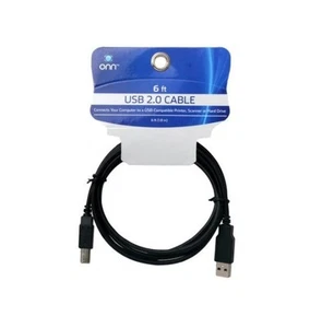 ONN ONA12HO036 USB 2.0 Printer 6FT Cable 6 foot - Black - Picture 1 of 3
