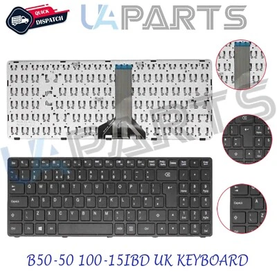 UA PARTS For Lenovo Ideapad B50-50 100-15IBD 300-15 UK Layout Laptop Keyboard Black